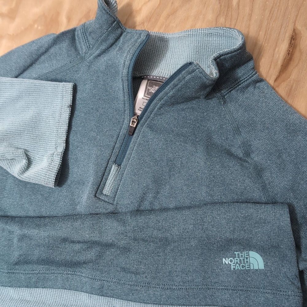 THE NORTH FACE Vapor Wick 1/4 Zip‎ Pullover Light Thin Sweater Women's Med Green